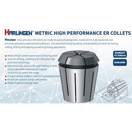 H & H Industrial Products Harlingen ER-32 20mm Spring Collet 9710-4061